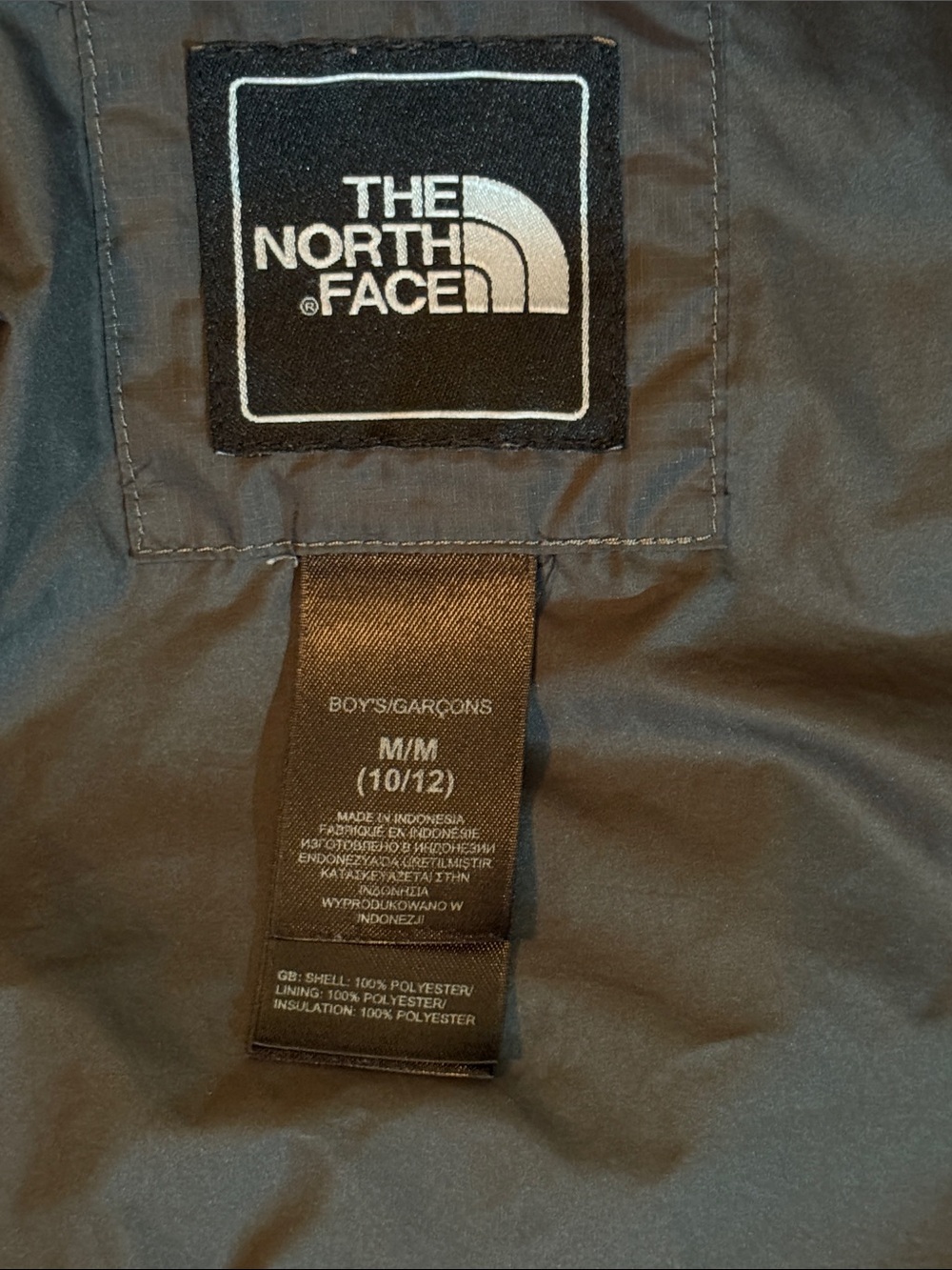The North Face Kids Black Puffer Jacket with Yellow Zip Size M 10-12 - Picture 8 of 8